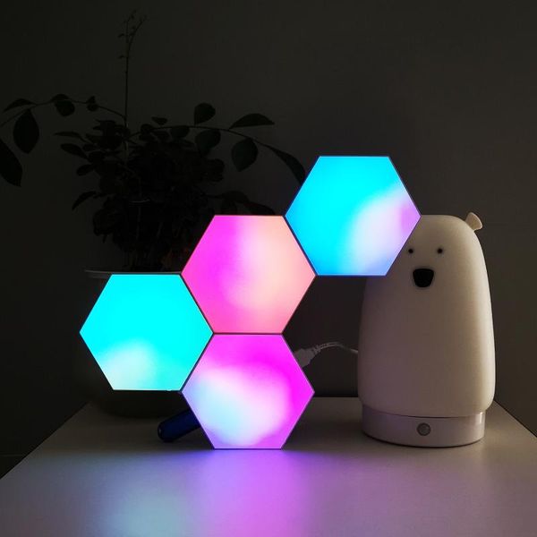 

wall lamp led rgb night lamp, rf remote controlled, smart hexagon honeycomb light, dream color, decorative