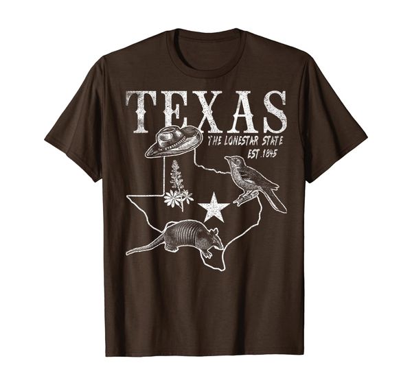 

vintage texas mockingbird lone star bluebonnet armadillo hat t-shirt, White;black