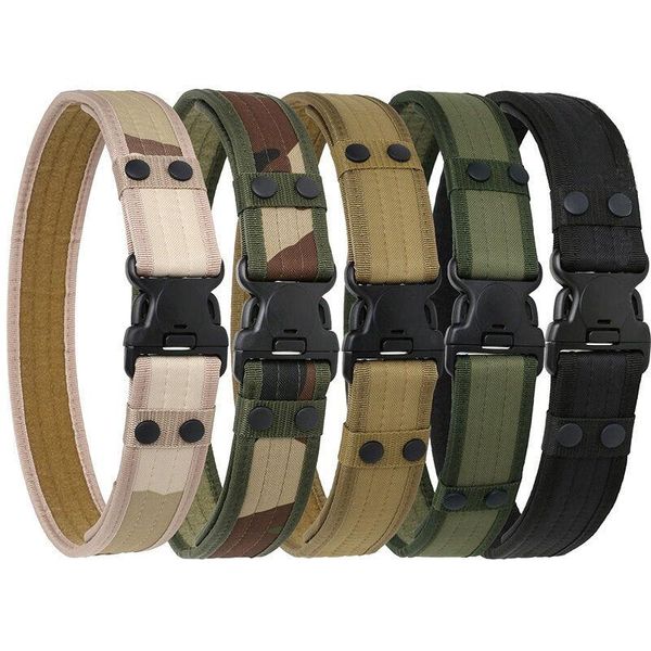 

belts army military style combat belt desert camouflage green quick release men canvas waistband outdoor hunting accessories, Black;brown