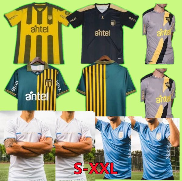 

2021 penarol soccer jersey #7 c.rodriguez special version shirt mens uruguay league short sleeve football uniform, Black;yellow