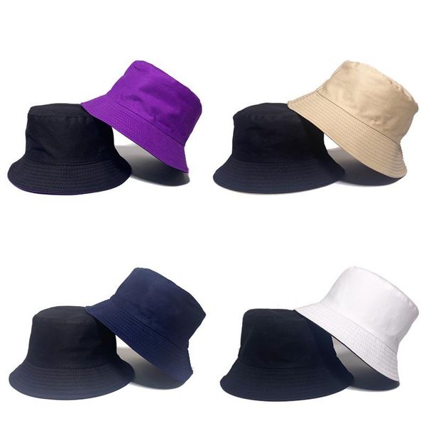 

party masks double-sided bucket hat solid color sun basin female outdoor fisherman male casual wholesale