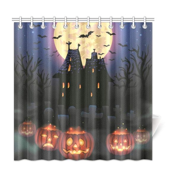 

xiucoo halloween pumpkin house home bath decor polyester fabric shower curtain bathroom sets 72 x 72 inches