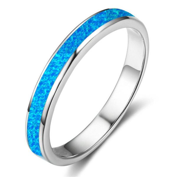 

selling jewelry simple fashion single circle blue opal ring couple direct cluster rings, Golden;silver