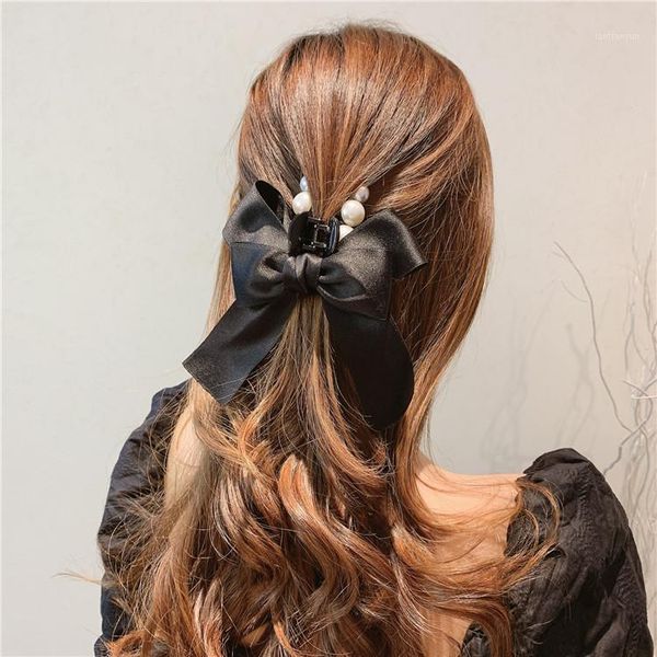 

women girl elegant lace pearl floral spots bow hair clips lady lovely colors hairpins female fashion accessories1