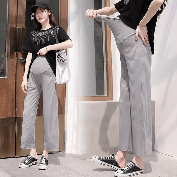 

pregnancy abdominal pants casual jeans maternity for pregnant women clothes high waist trousers loose denim 112308 bottoms, White