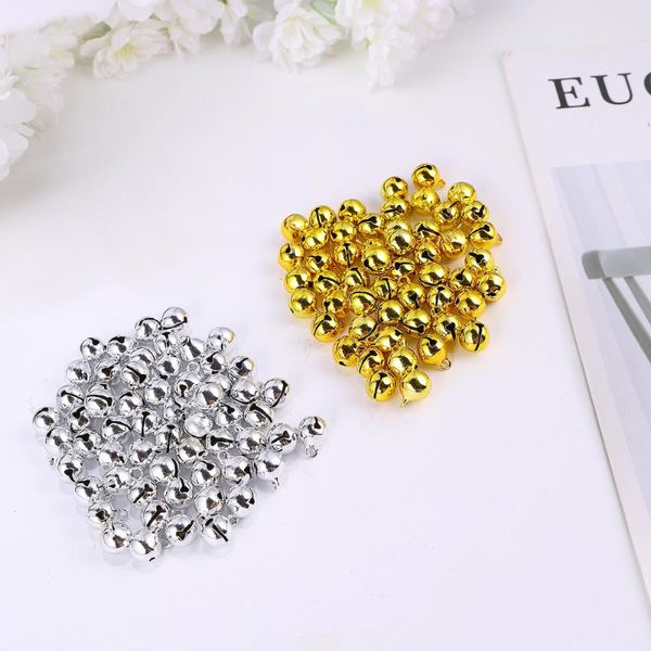 

christmas decorations 200pcs jingle bells keychain pendant crafts pet diy tree (10mm, golden, silver for each 100pcs)