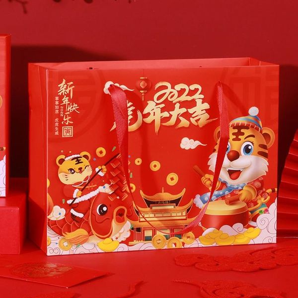 Embrulhe de presente chinês tigre box saco de embrulho portátil Zodiac vazio para o ano de embalagem CreativeGift