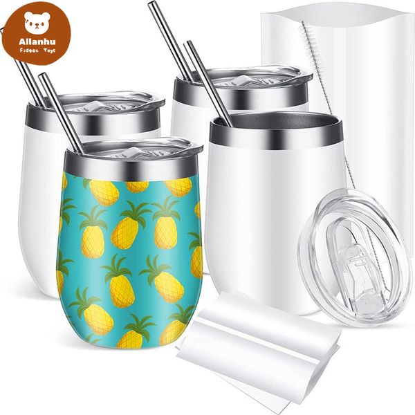 

12 oz sublimation blank tumbler stainless steel insulated tumbler with lid and straw