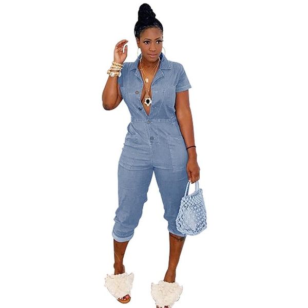 

women's jumpsuits & rompers summer women street denim short sleeve night club party bandage one piece fitness outfits, Black;white