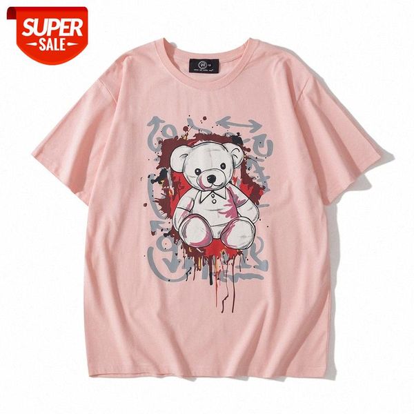 

brand white off color boy violent bear short sleeve batch #yf6w, White;black