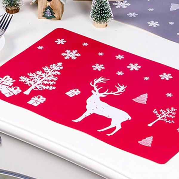 

mats & pads 12pcs cup mat rectangular red christmas elk placemat coasters for family gathering decoration diy