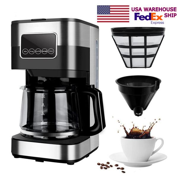 

usa stock drip coffee machine 40oz tea maker capacity fully automatic borosilicate glass