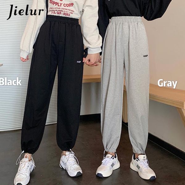 

spring high waist women's pants fashion black gray embroidery -xl sports casual harem sweatpants cool trousers & capris, Black;white