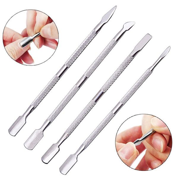 

cuticle pushers 1pcs stainless steel double head pusher dead skin remover nail art pedicure manicure tool accessory