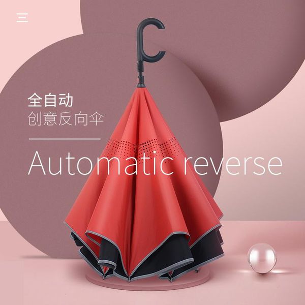 

umbrellas uv protection automatic reverse umbrella rain women sunshades car parasols parapluie household merchandises bi50ys