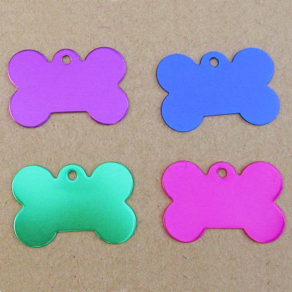 

factory aluminum bone shaped pet dog identity tags 100pcs/lot blank and suitable for laser engraving wholesale