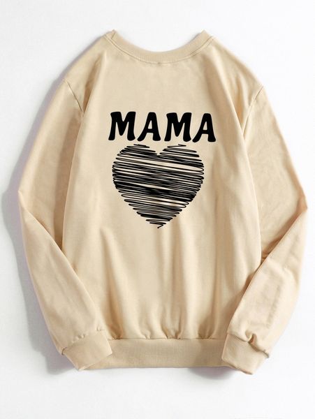 

1pc letter & heart print pullover w23d#, White;black