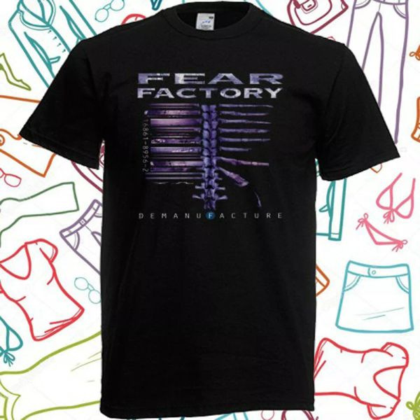 

fear factory demanufacture men's black t-shirt size s to 3xl, White;black