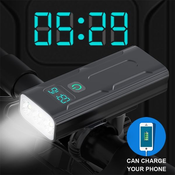 

Newboler 2400/5200Mah 3 Led Digital Display L2 T6 Bike Front Light Usb Chargeable bicycle headlamp as Power Bank