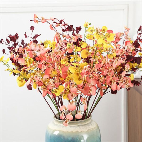 

artificial flowers birthday party garden living room decoration orchid flower bouquet for wedding home fake decorative & wreaths