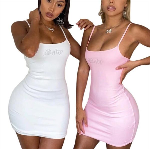 

u neck sleeveless bodycon diamonds women dress lettering printed tight fitting skirt for female, Black;gray