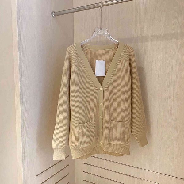 

70% off 21 early autumn new ce + neck loose temperament sweater natural aging cardigan women's coat, Black;gray