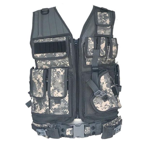 

military tactical vest men paintball camouflage molle hunting cs outdoor clothing jackets, Camo;black