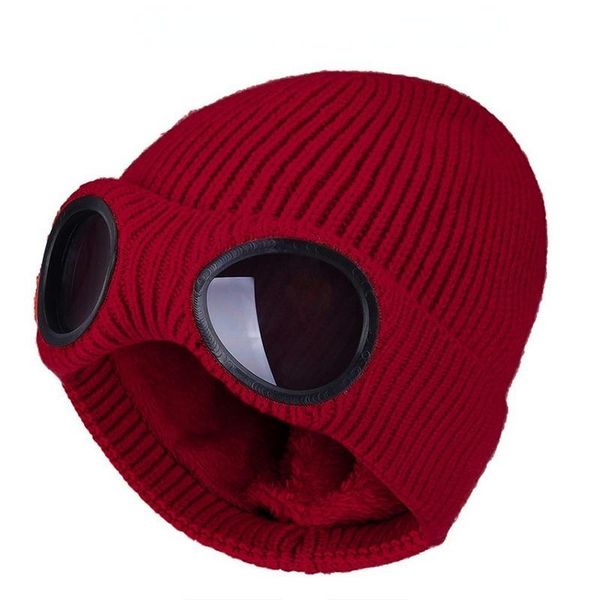 

beanie/skull caps 2021 fashion windproof ski cap winter warm knit hats with removable glasses thicken sports multi-function, Blue;gray