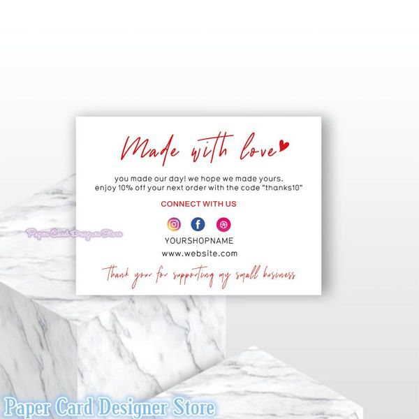 

customize logo business thank you card printable modern thanks for your purchase small minimal package insert greeting cards