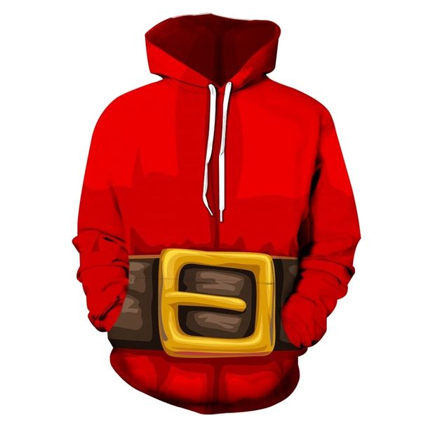 

santa claus new 3d sweater european selling reindeer long sleeve hoodie, Black