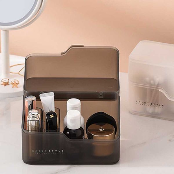 

fowecelt makeup organizer cosmetics storage box brush nail polish holder lipstick perfume beauty case with lid desk boxes & bins