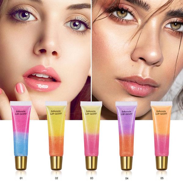 

two-color lip gloss moisturizing gradient color hose glaze lipgloss glitter plumper