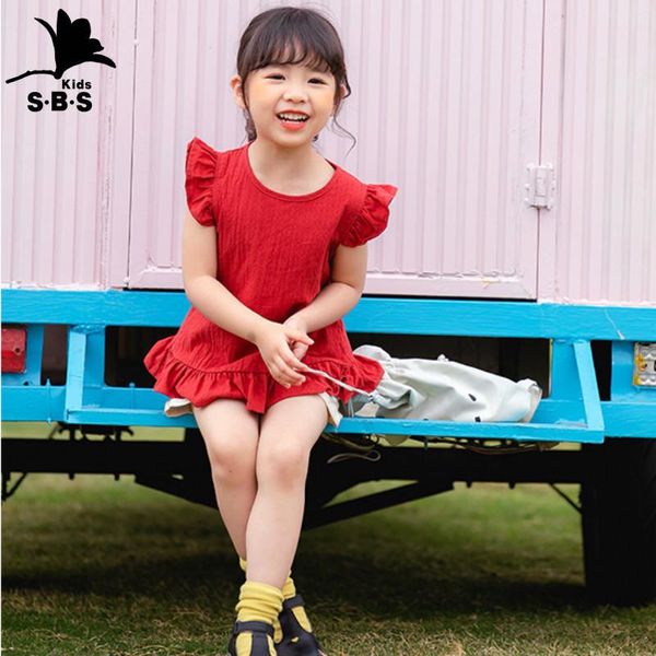 

children's clothing summer small flying sleeve shirt doll lotus leaf sleeveless girls kids casual for shirts, White;black