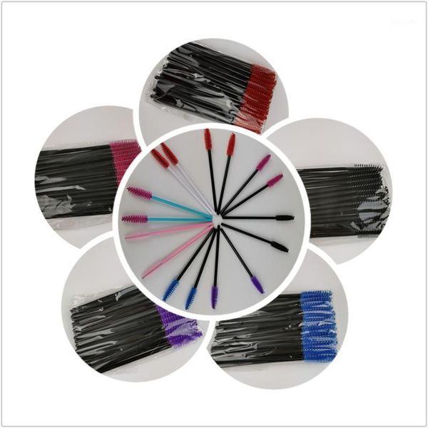 

pcs/set six colors disposable mascara wands mini lashes brushes applicator micro spoolie for eye lash1