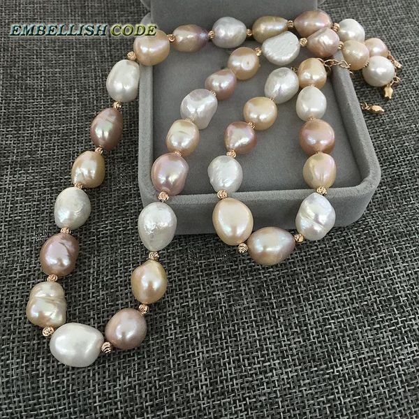 

earrings & necklace special small baroque irregular pearl and rose golden beads bracelet set mixed mixture color cultured pearls for women, Silver