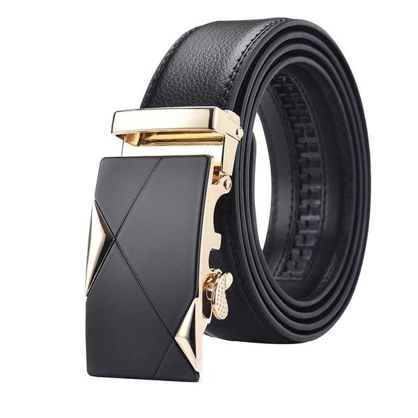 

belts 2021 men's belt leather youth student automatic buckle korean personality trend pants luxury design high qualit, Black;brown