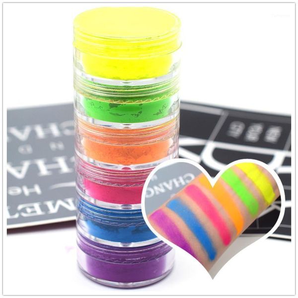 

color/sets lasting fluorescent matte eyeshadow neon pigment powder halloween decoration palette beauty glazed1