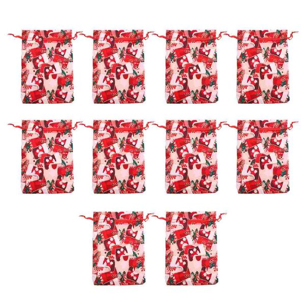 

storage bags 10pcs christmas wrapping drawstring goodies candy chocolate