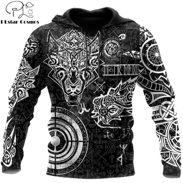 

men's hoodies & sweatshirts fenrir and nidhogg viking tattoo 3d printed man hoodies sweatshirt streetwear zipper sweater casual jacket, Black