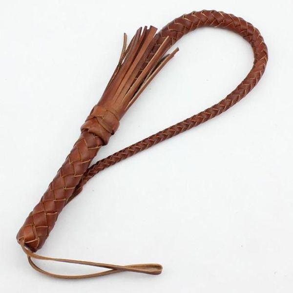 

79cm genuine bull leather hand made braided horse riding whips western