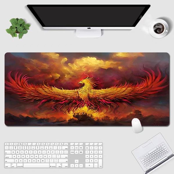 

mouse pads & wrist rests pad large extended computer game player office keyboard phoenix bird pattern