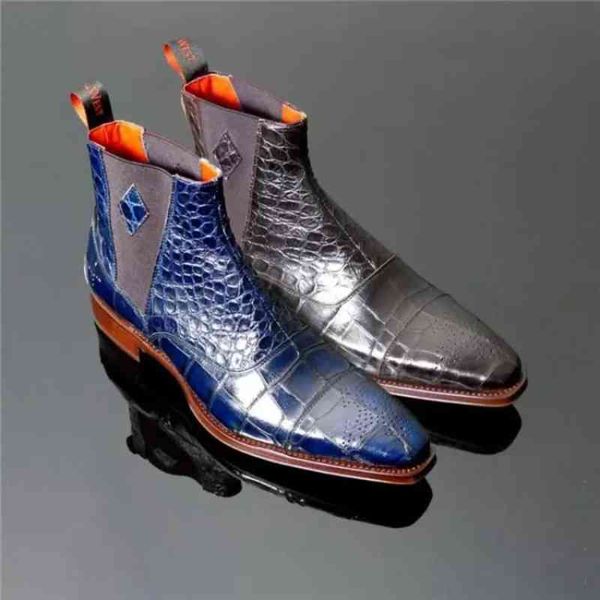 

dress shoes alta qualidade nova moda masculina pu fivela couro botas negÃ³cios vintage casual clÃ¡ssica formal chelsea casuais hc096 qssz, Black