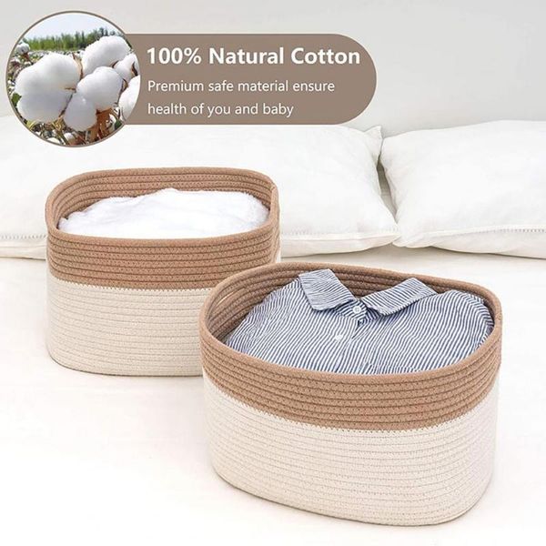 

storage baskets nordic style widely applied cotton rope bins for kitchen