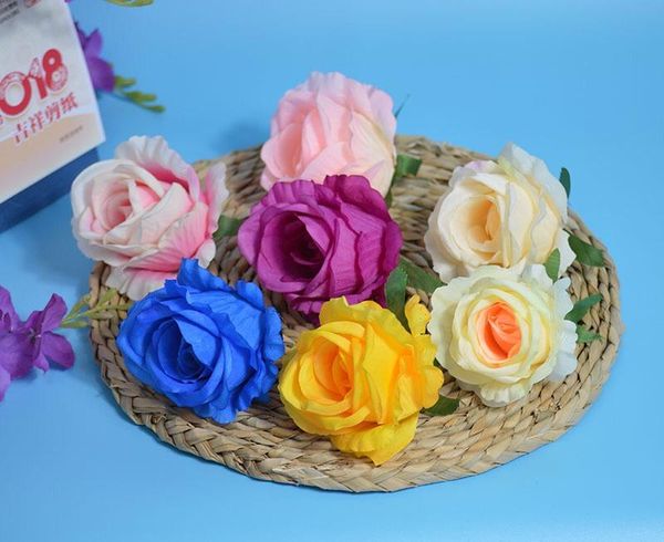 

decorative flowers & wreaths 7pcs/lot 9cm artificial rose silk heads 8 layers home decor wedding favors diy
