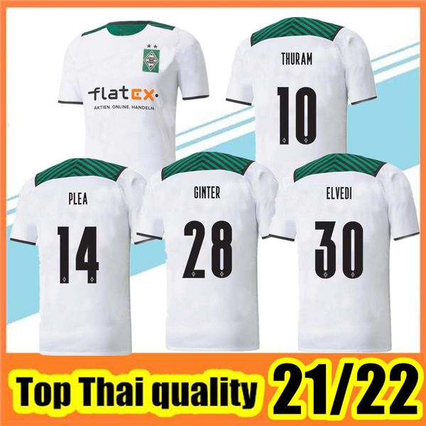 

21 22 borussia monchengladbach soccer jerseys 2021 2022 home gladbach elvedi plea zakaria neuhaus ginter thuram men foootball shirt, Black;yellow
