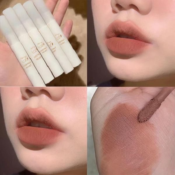 

lip gloss 5 colors matte waterproof no fading natural long lasting non sticky nude velvet liquid lipstick lips cosmetic
