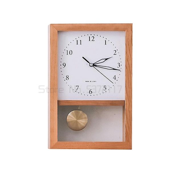 

desk & table clocks japanese solid wood wall clock retro living room decorative nordic home furnishings silent