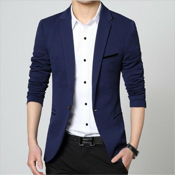 

men's hoodies & sweatshirts men formal work blazer jacket business casual one button slim fit suit coat, Black