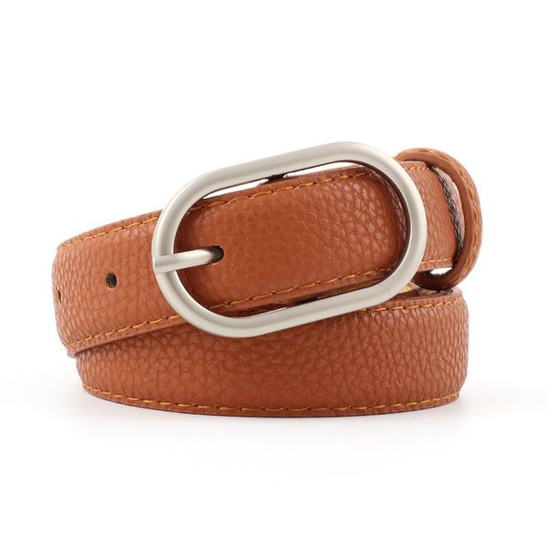 

belts fashion women casual belt metal pin buckle pu leather woman for dress jeans female strap designer luxury w/2.4cm, Black;brown