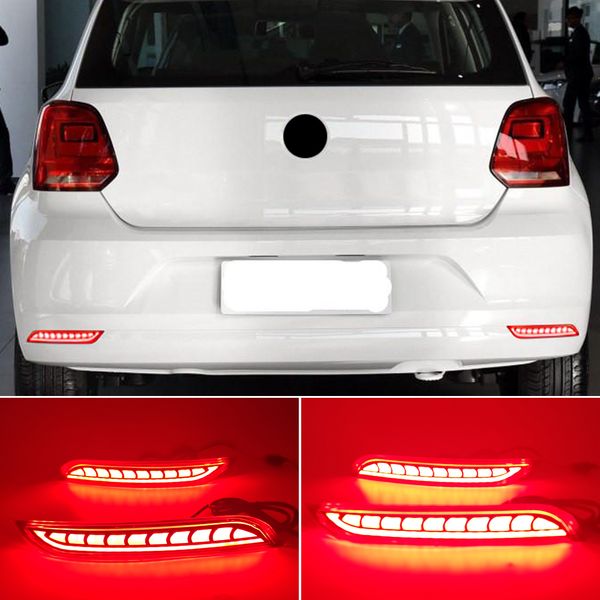 

1set led reflector light for volkswagen vw polo 2014 2015 2016 2017 2018 rear fog lamp bumper light brake light turn signal